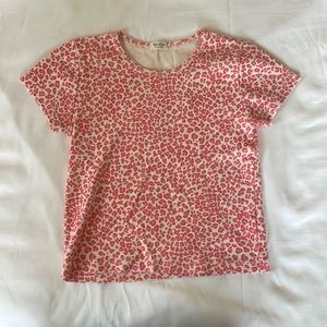 Brandy Melville John Galt pink cheetah print t-shirt